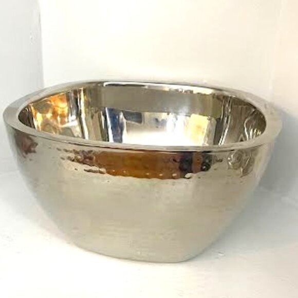 Godinger Hammered  Double Wall Silver Plated Bowl Vintage Serving Metal Bowl - Picture 1 of 10